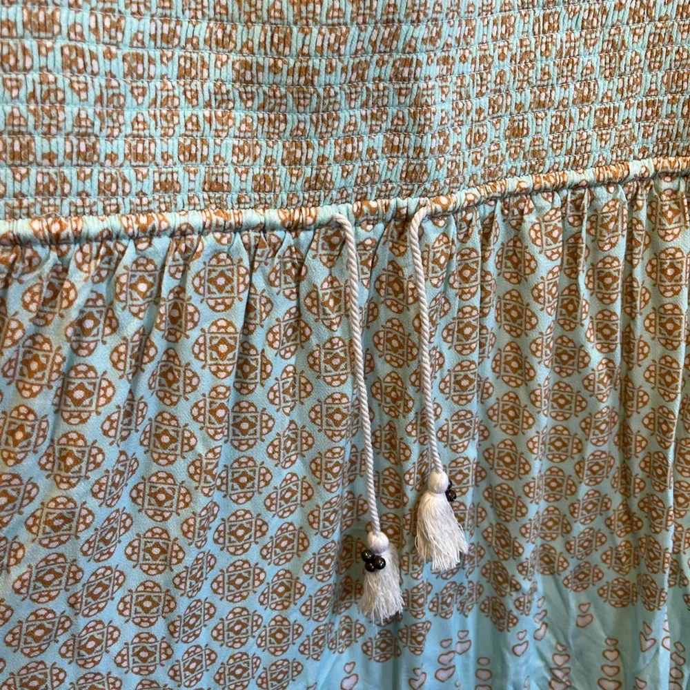 Spell full length Maxi Dress - Blue and Cream Pattern 3XL NWOT - Picture 4 of 13